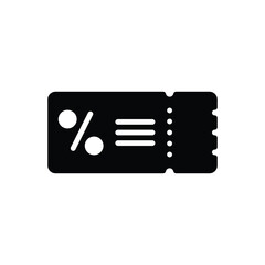 Black solid icon for coupon