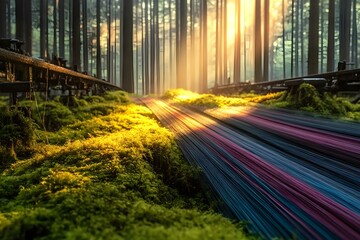 Sunlit Mossy Forest Floor