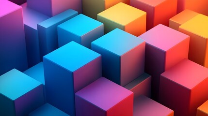 Abstract Colorful Cube Background for Design