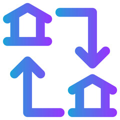 home icon vector illustration of smart city symbol perfect gradient line vector background 