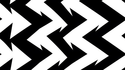 A black and white zigzag pattern with white arrows