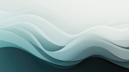 Obraz premium Dynamic abstract image with a gradient transition from muted gray to vivid aquamarine.