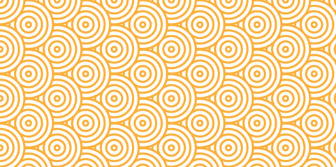 Overlapping creative diamond circle abstract orange and yellow pattern background with waves texture. geometric digital fabric pattern circles floral and spiral round lapping blue retro background.