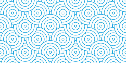 Overlapping creative diamond circle abstract blue pattern background with waves texture. geometric digital fabric pattern circles floral and spiral round lapping blue retro background.