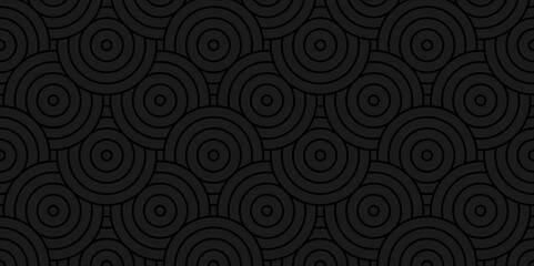 Fototapeta premium Seamless vector overlapping ocean spiral pattern and abstract circle wave lines. modern black and gray stripe geomatics diamond create retro square line backdrop pattern background.
