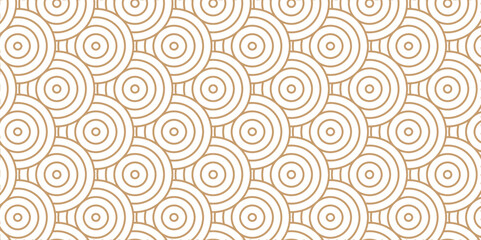 Fototapeta premium Overlapping creative diamond circle abstract orange and yellow pattern background with waves texture. geometric digital fabric pattern circles floral and spiral round lapping white retro background.