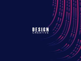 Futuristic abstract technology shining gradient blue light lines with modern stripes pattern dark blue background. Vector minimal line background with text for social media covers, headers, etc.