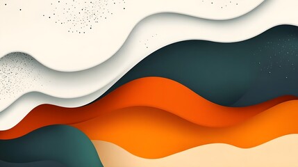 Abstract Orange and Green Wavy Background
