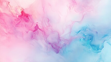 Fototapeta premium Abstract pastel watercolor background with soft pink and blue hues blending in fluid marbled patterns, perfect for elegant designs