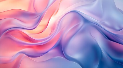Obraz premium Abstract Pastel Wave Background, Pink, Blue, Purple, Swirls