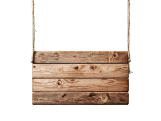 old wooden signboard isolated on a transparent Background