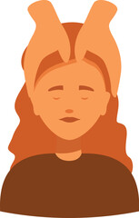 Therapist massaging temples of client with closed eyes enjoying a moment of relaxation