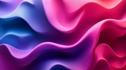 Obraz premium Abstract Pink and Blue Waves 3D Render Background