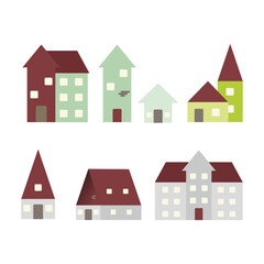 set of houses icons