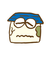 カビの生えたヒビの入った家