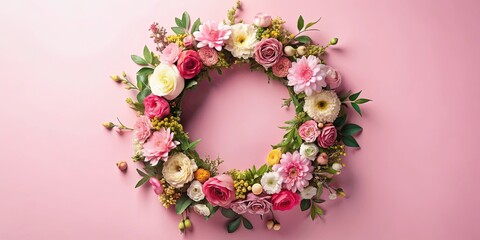 Mother's Day poster featuring a floral wreath with customizable text space