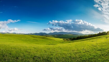 Fototapeta premium Countryside landscape grassland panoramic.