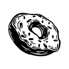 Donut icon black and white