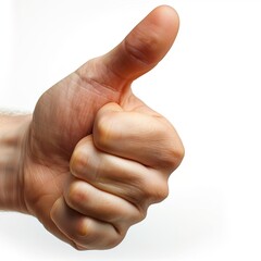 Thumbs Up Like Symbol Icon, Human Hand Gesturing in Agreement, Social Media Button Concept, Positive Business Marketing Element on White Background