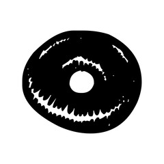 Donut icon black and white