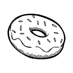 Donut icon black and white