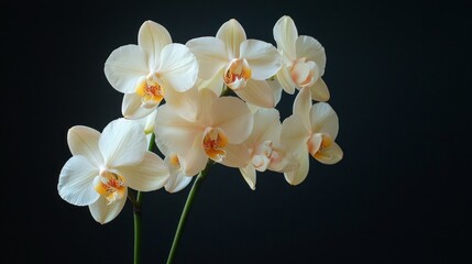 A bunch of white flowers with yellow centers