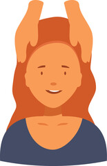 Masseuse massaging client's head, providing relaxation and wellness in spa salon