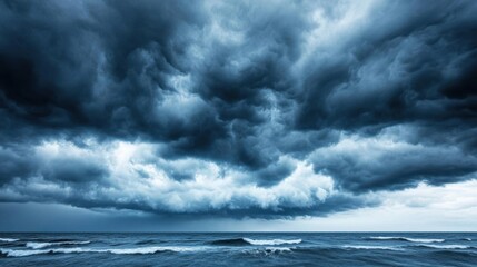 Cold front moving in with heavy clouds and wind, changing weather, turbulent atmosphere
