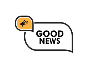 good news megaphone sign on white background	