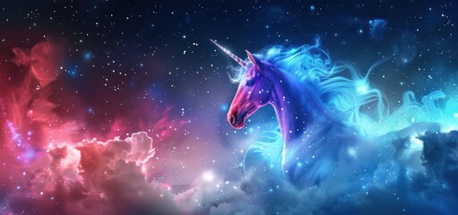 Fototapeta premium Magical Unicorn in the Cosmos