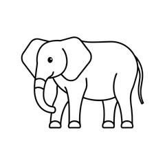 elephant vector outline minimalist and characters funny