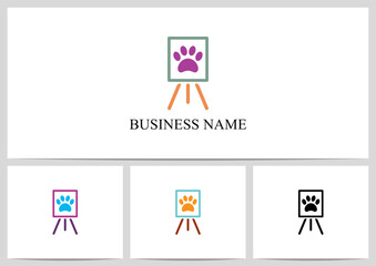 Paw Canvas Frame Pet Art Logo Design