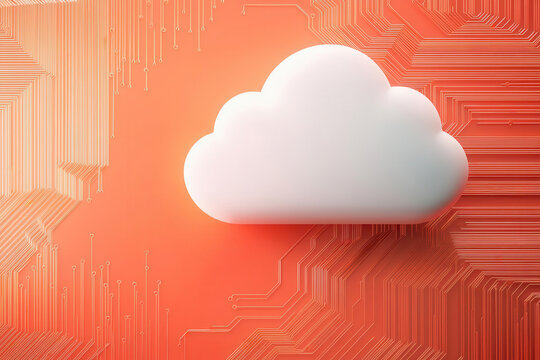 Digital cloud surrounded by binary code, representing cloud computing innovation and technology advancements, Cloud Computing, Tech Innovation
