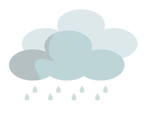 Fototapeta premium 雲と雨。雨雲。台風。ベクターイラスト