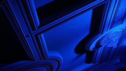 crystal chandelier with blue led light