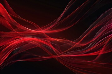 Abstract Red Flowing Lines