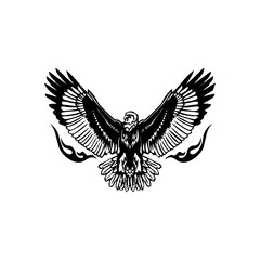 Eagle icon. Bald eagle logo. Eagle glyph. eagle silhouette