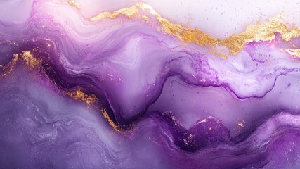 Fototapeta premium Elegant marble abstract texture in lavender, gold, pink, and green tones. Fluid ink gradient and silver accents create a luxurious, artistic background for sophisticated designs.