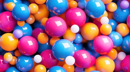 seamless pattern, Colorful collection of glossy spheres in vibrant hues, perfect for backgrounds, designs, and abstract art.