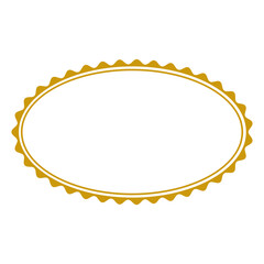 Horizontal Oval Golden Empty Frame
