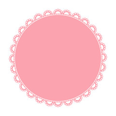 Pink Vintage Lace Round Frame Background