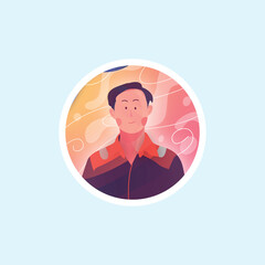 Avatar Profile Flat Design style Gradient Colorful