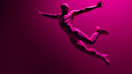 Naklejka premium jumping man made of paper