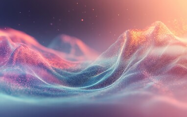 Fototapeta premium Abstract Pink and Blue Glittering Waves Background.