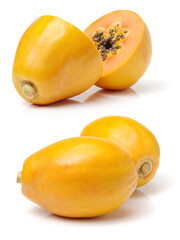 Papaya fruit isolated on a white background