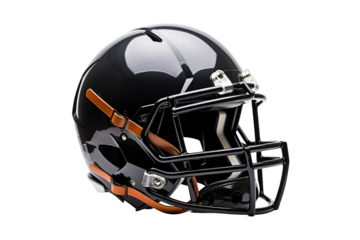A sleek black football helmet showcasing modern design and safety features for players on the field.