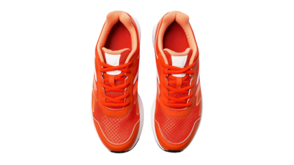 Vibrant red athletic shoe showcasing modern design and comfort, perfect for running and sports activities.