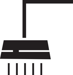 Shower Head vector for Adverts. Suitable for books, stores, shops. Taking bath shower icon sign. Bathroom shower pictogram symbol in trendy black fill style isolated on transparent background.