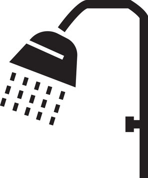 recommend clip art: Shower Head vector for Adverts. Suitable for books, stores, shops. Taking bath shower icon sign. Bathroom shower pictogram symbol in trendy black fill style isolated on transparent background.