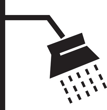 recommend clip art: Shower Head vector for Adverts. Suitable for books, stores, shops. Taking bath shower icon sign. Bathroom shower pictogram symbol in trendy black fill style isolated on transparent background.